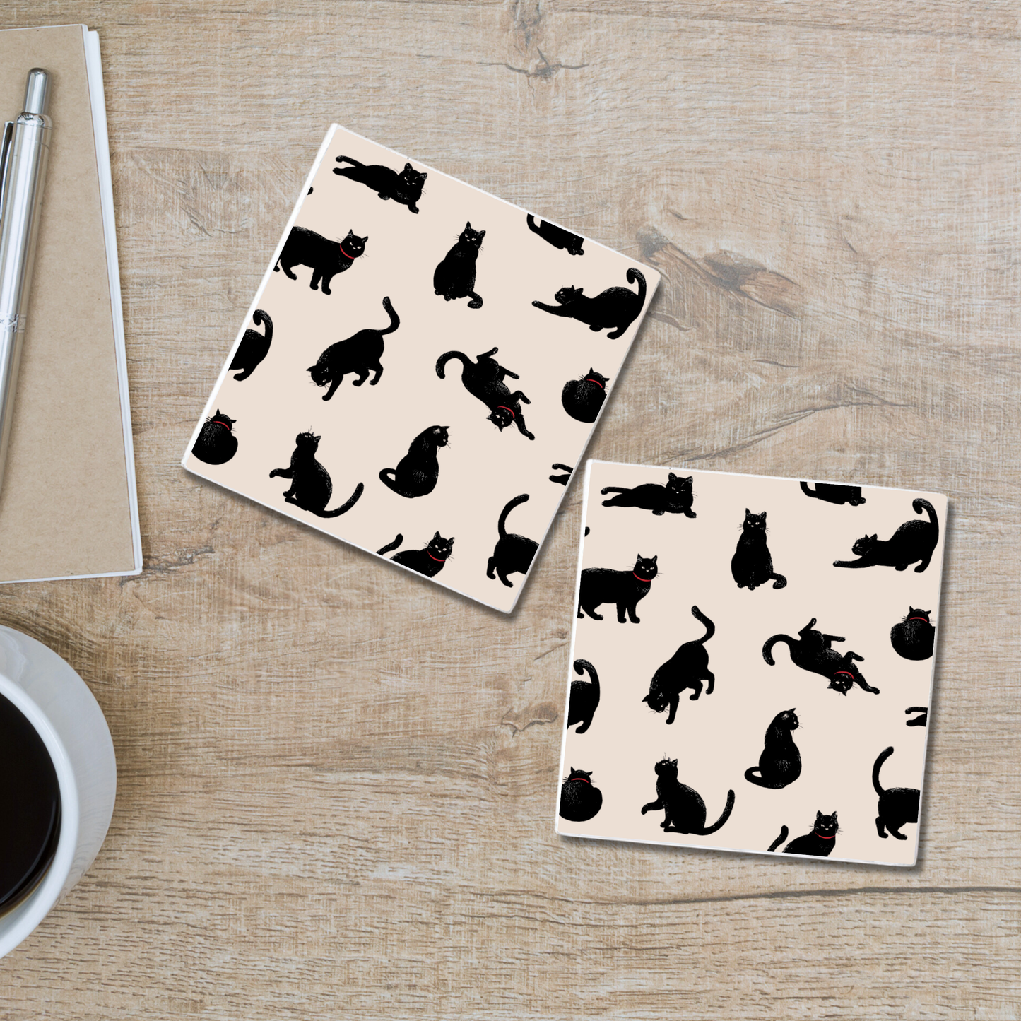 Strolling Cats | Ceramic Coaster