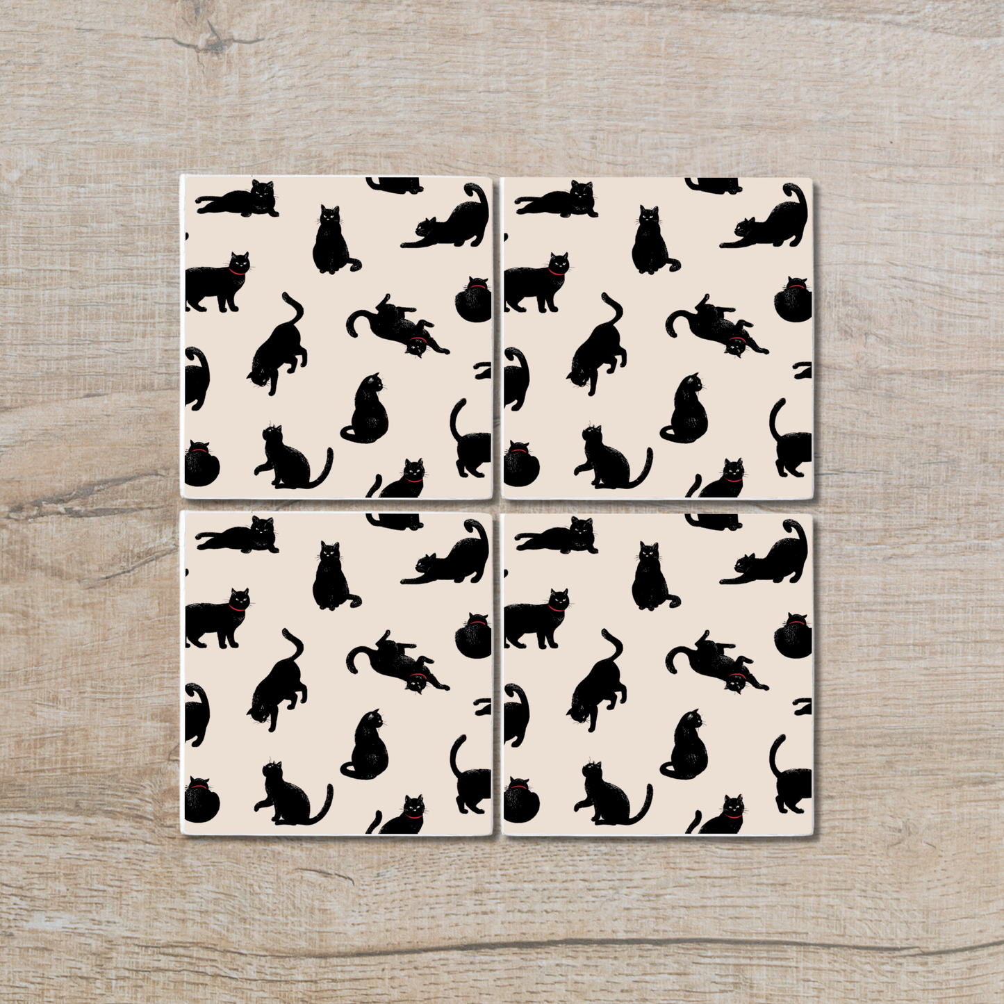 Strolling Cats | Ceramic Coaster