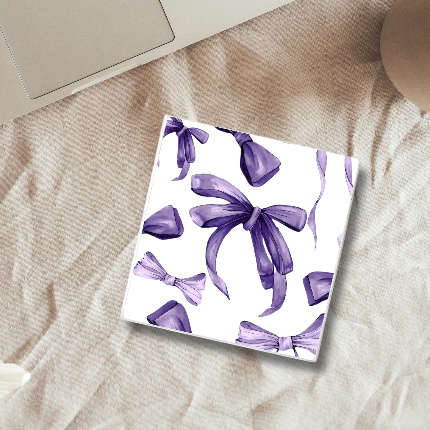Purple Bows | Ceramic Coaster