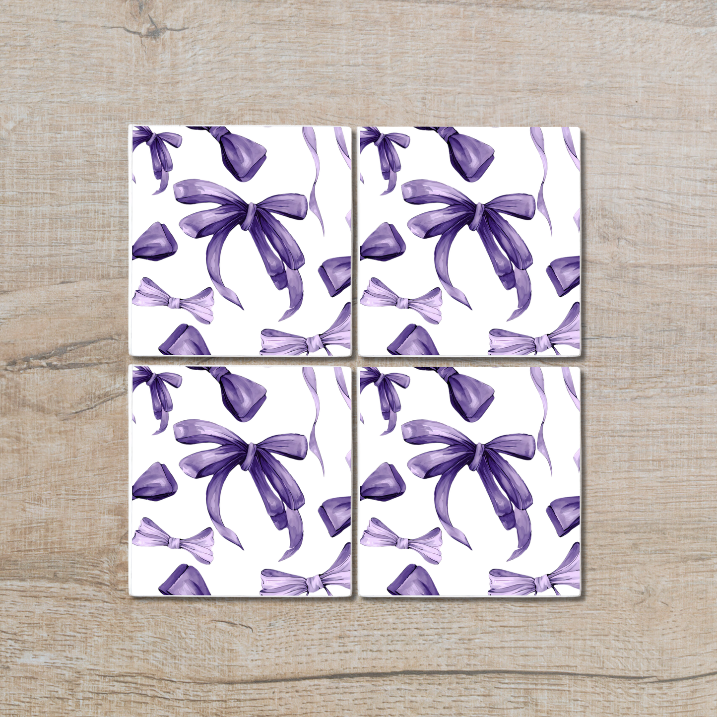 Purple Bows | Ceramic Coaster