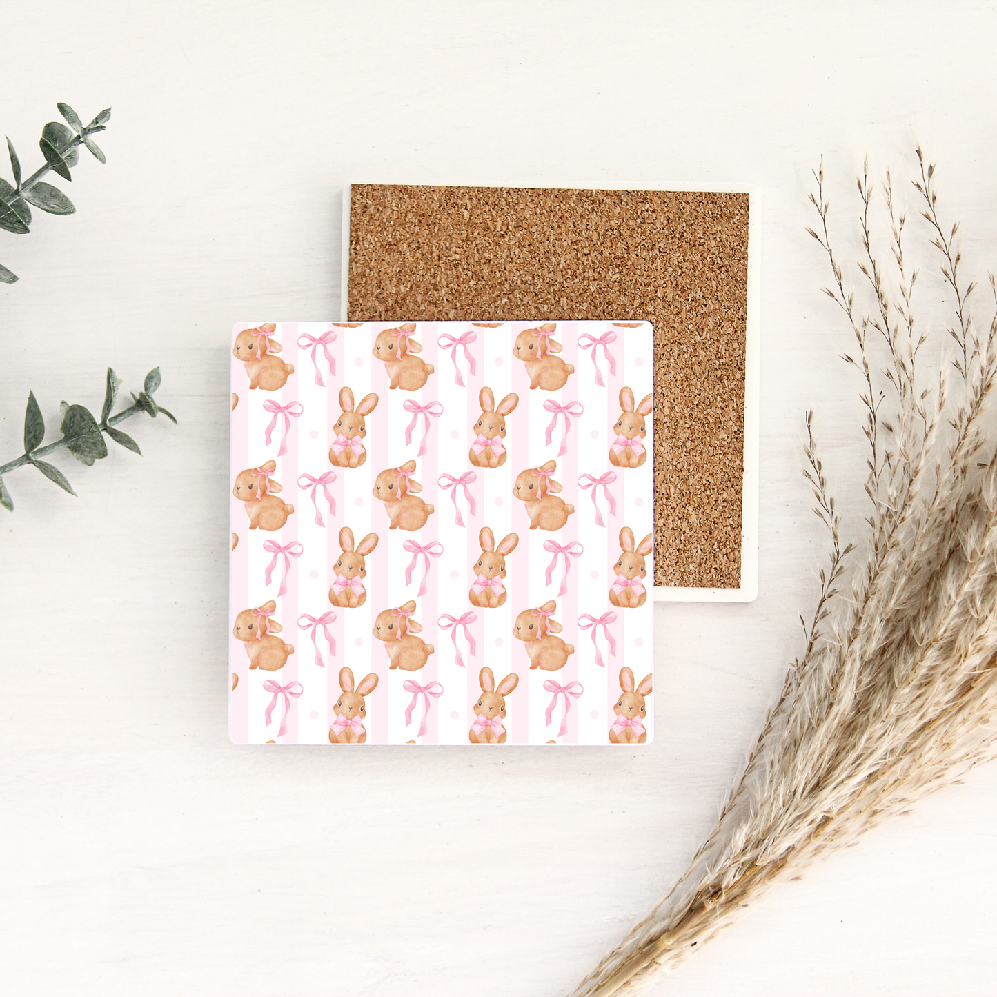Bunny Bows | Ceramic Coaster