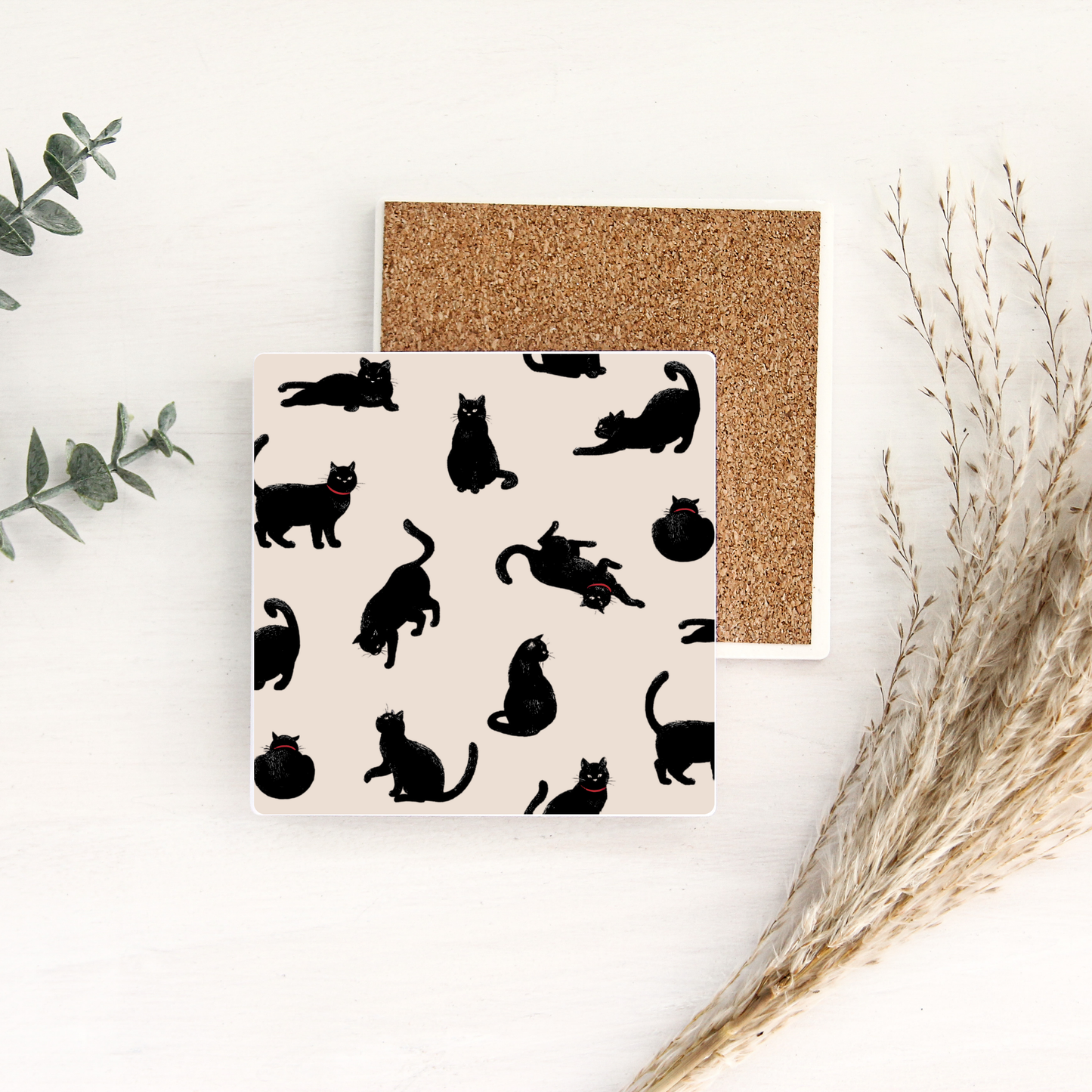 Strolling Cats | Ceramic Coaster