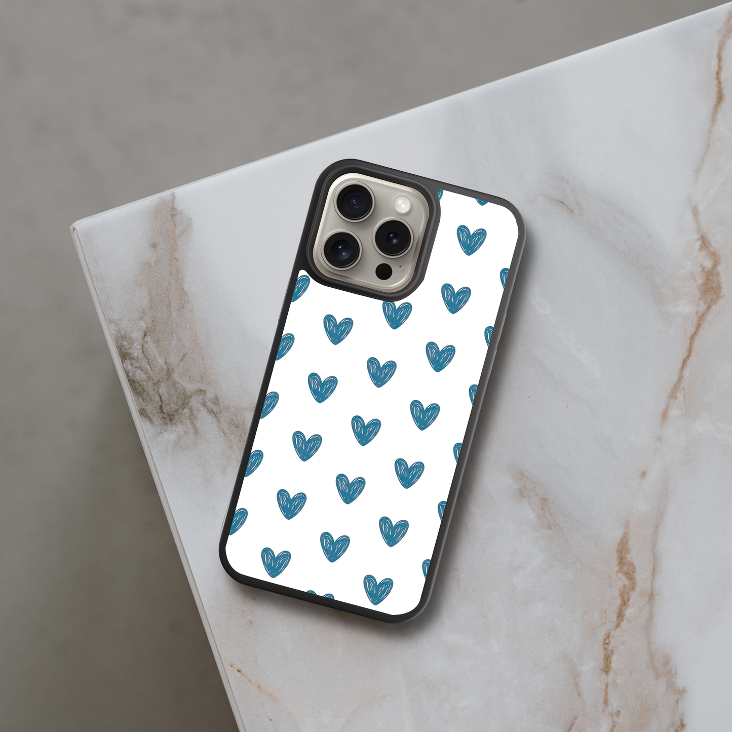 Teal Confetti Hearts | Phone Case