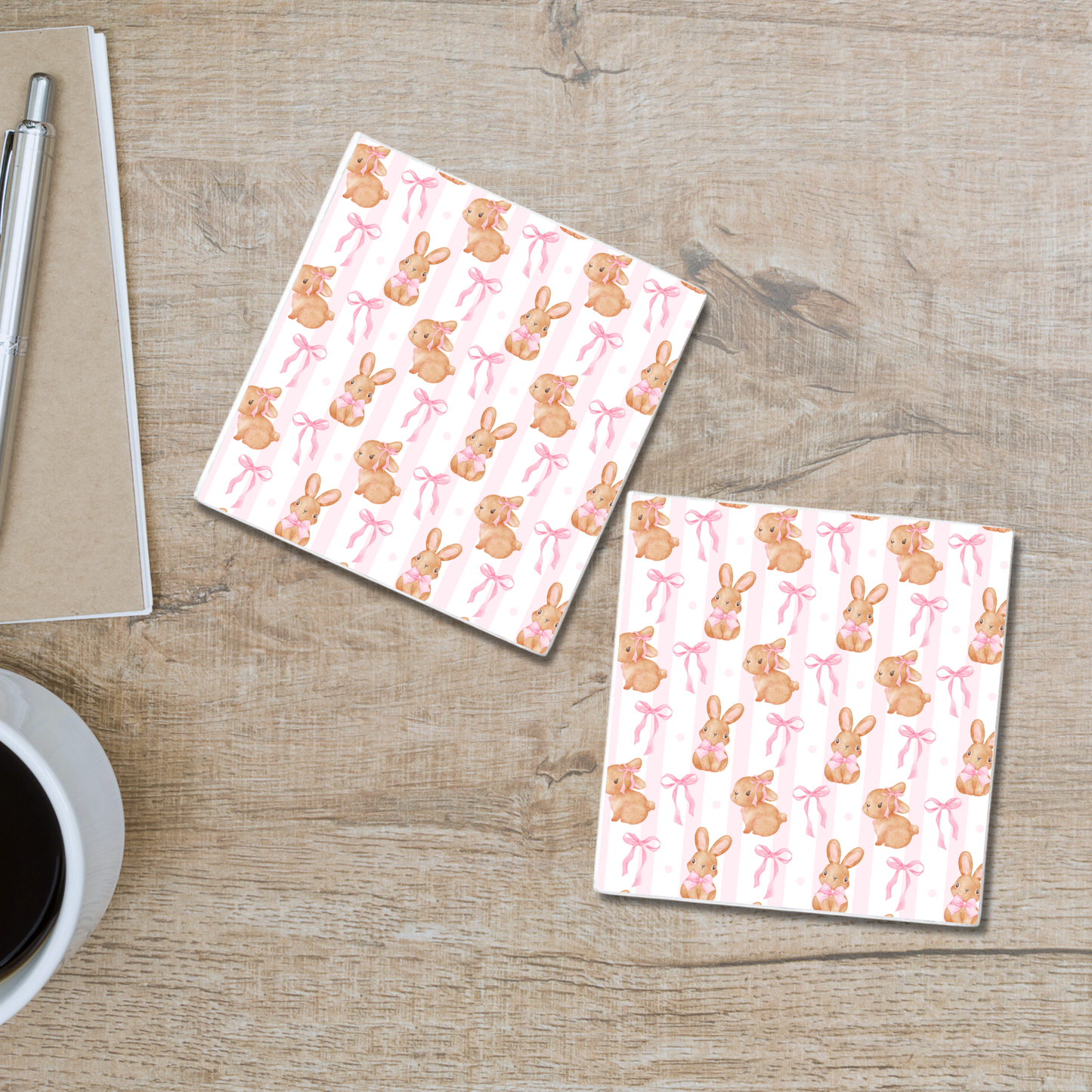 Bunny Bows | Ceramic Coaster