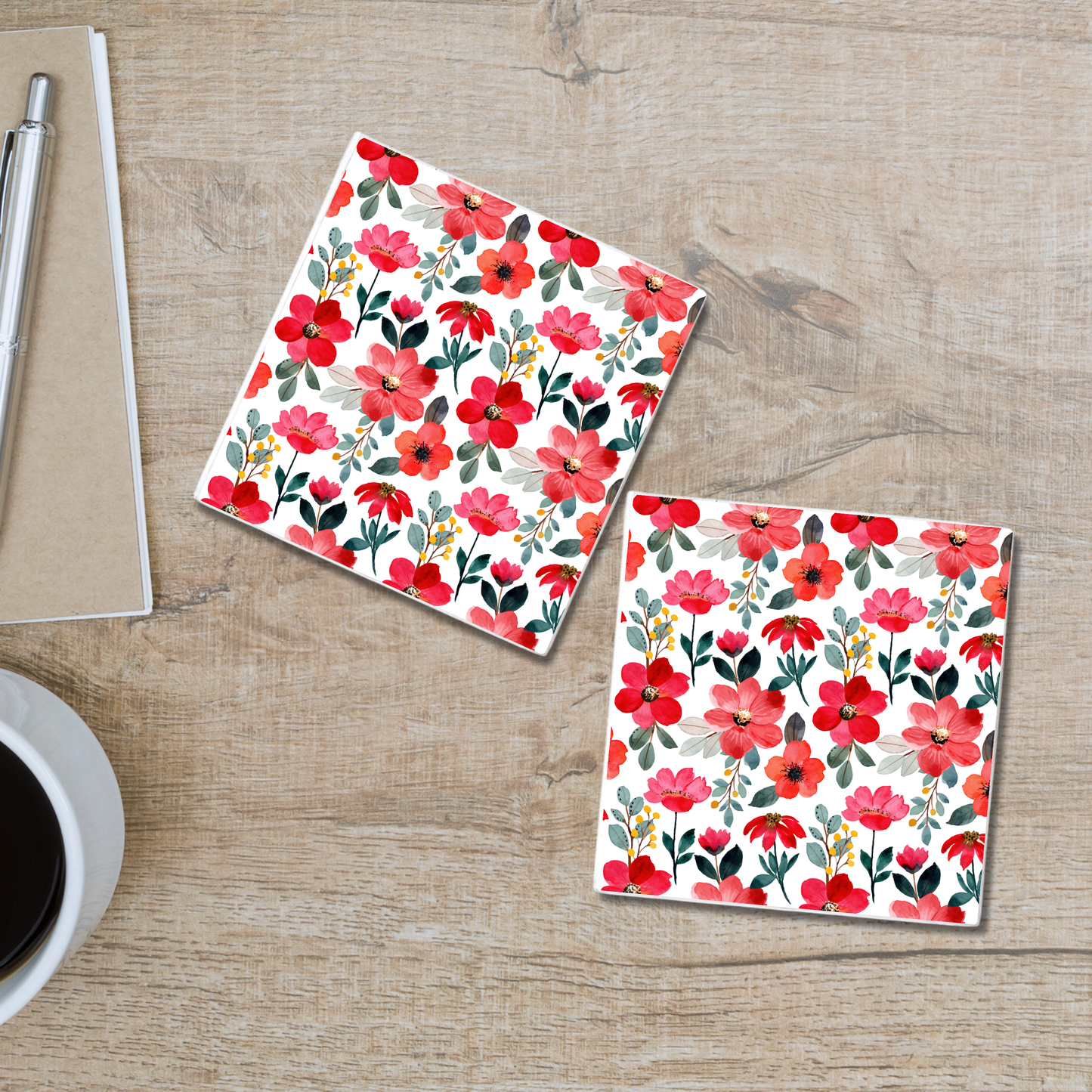 Peach Bloom | Ceramic Coaster