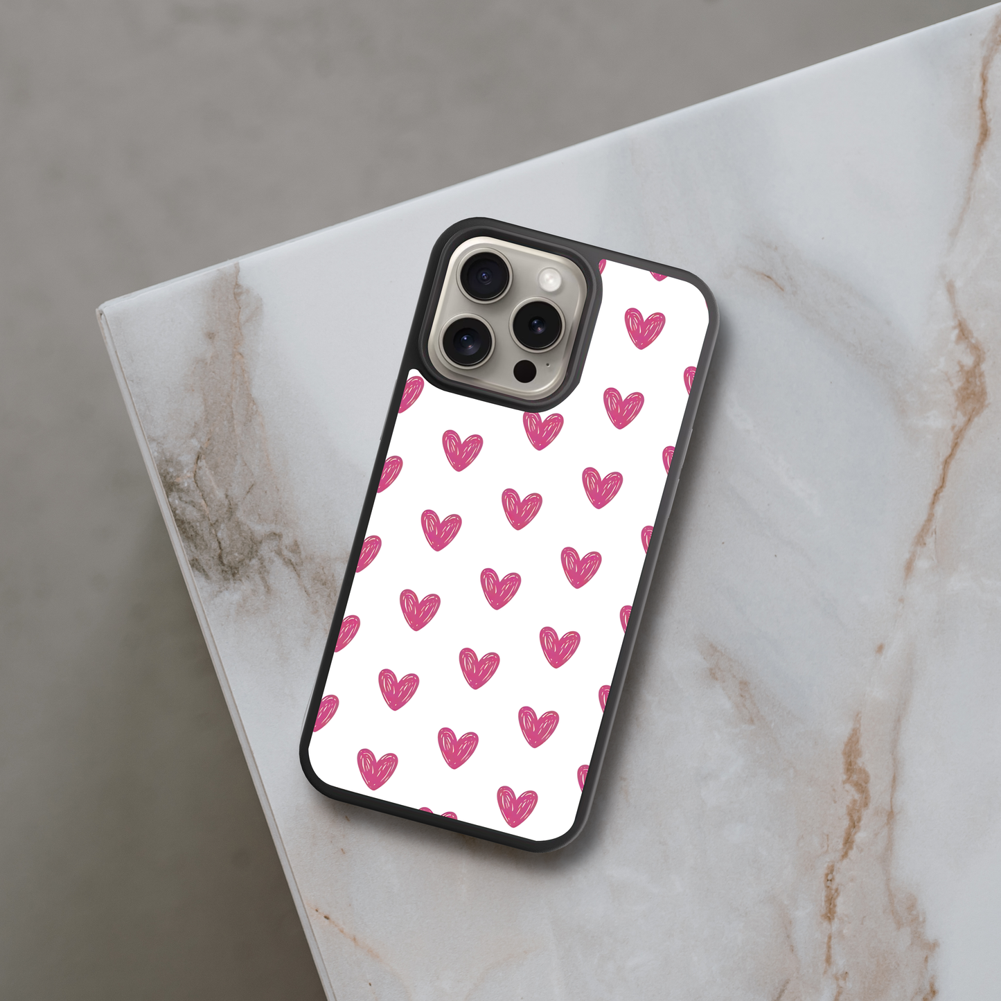 Pink Confetti Hearts | Phone Case
