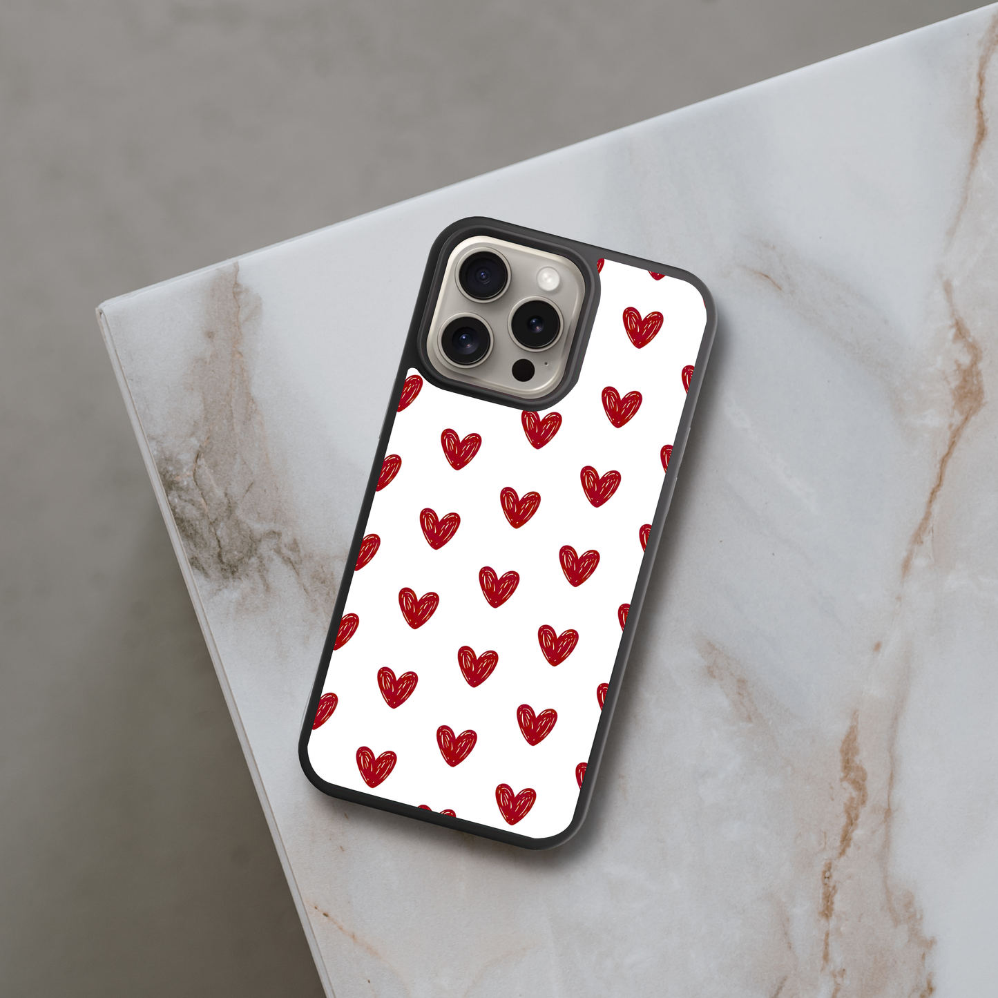 Red Confetti Hearts | Phone Case