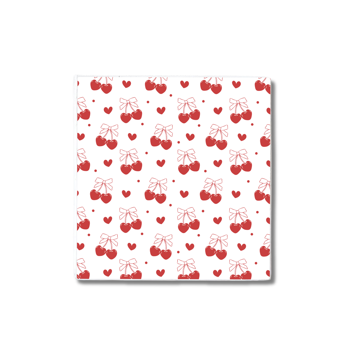 Cherry Hearts | Ceramic Coaster