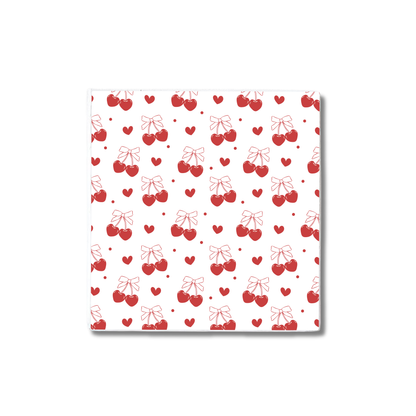 Cherry Hearts | Ceramic Coaster