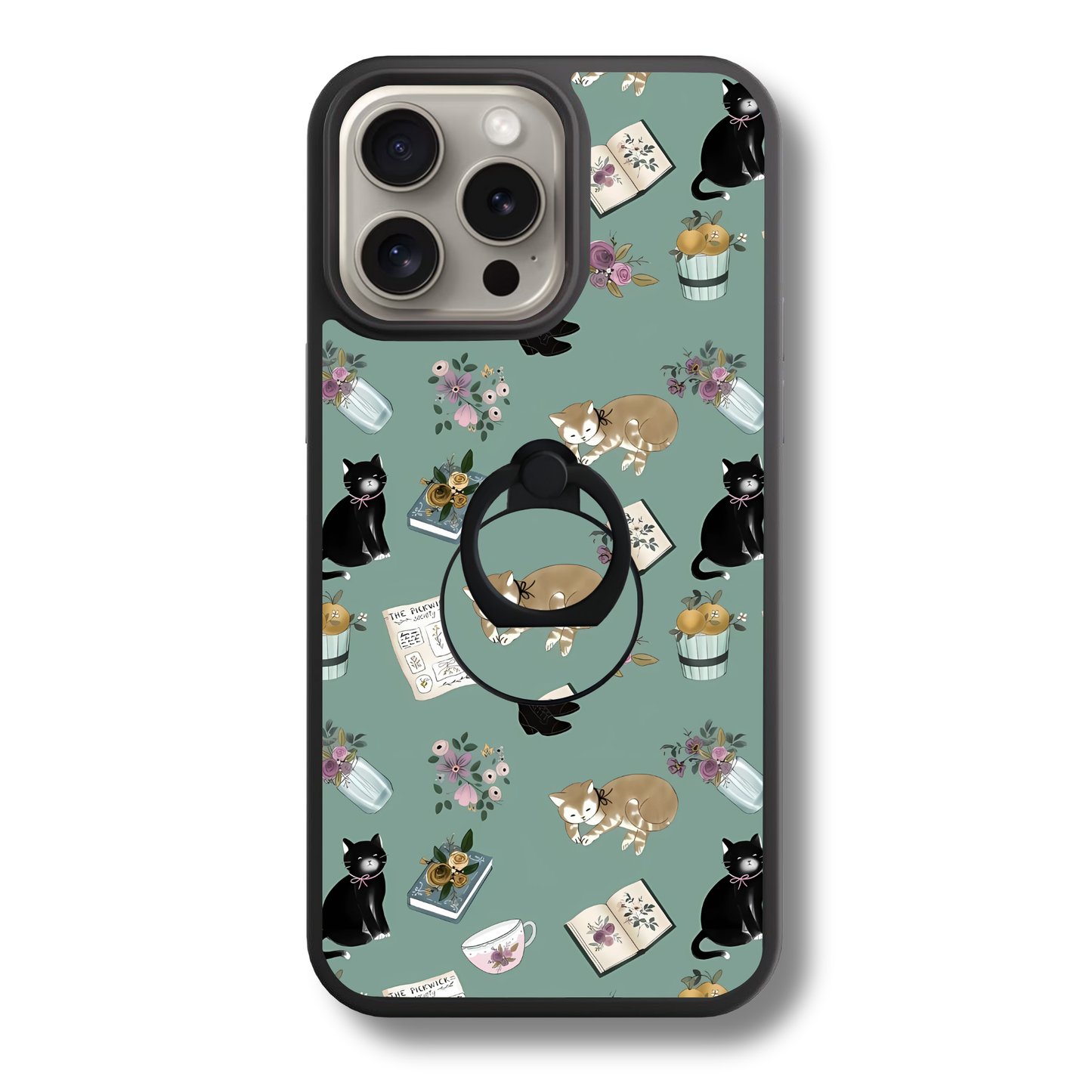 Floral Cats | Adhesive Ring Holder