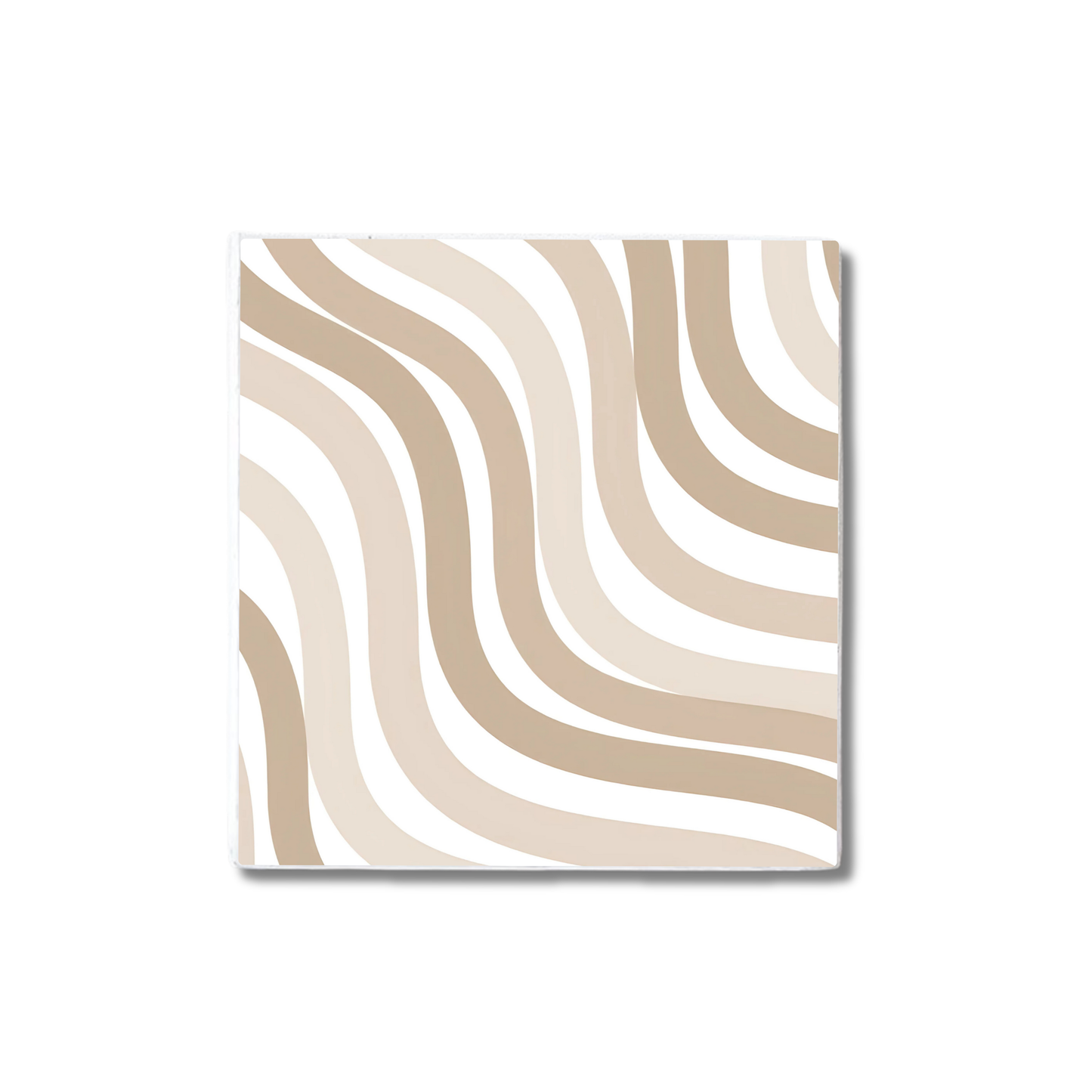 Taupe Waves | Ceramic Coaster