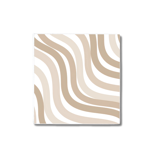 Taupe Waves | Ceramic Coaster