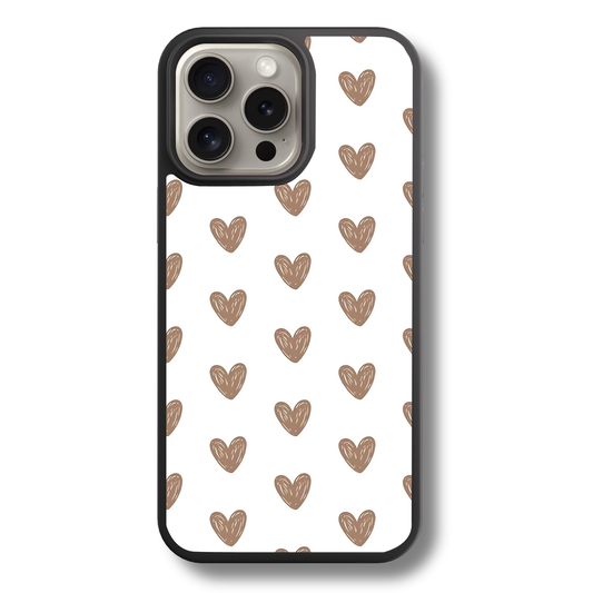 Brown Confetti Hearts | Phone Case