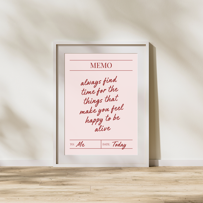 Memo To Myself | Wall Print