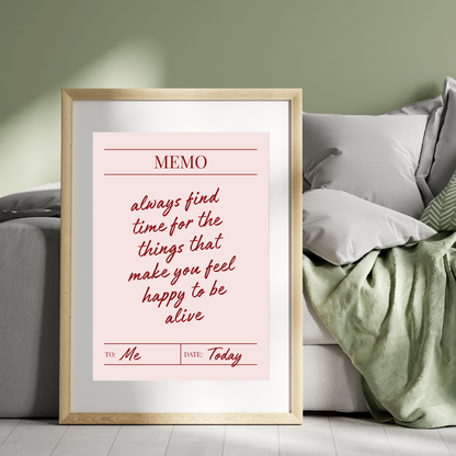 Memo To Myself | Wall Print