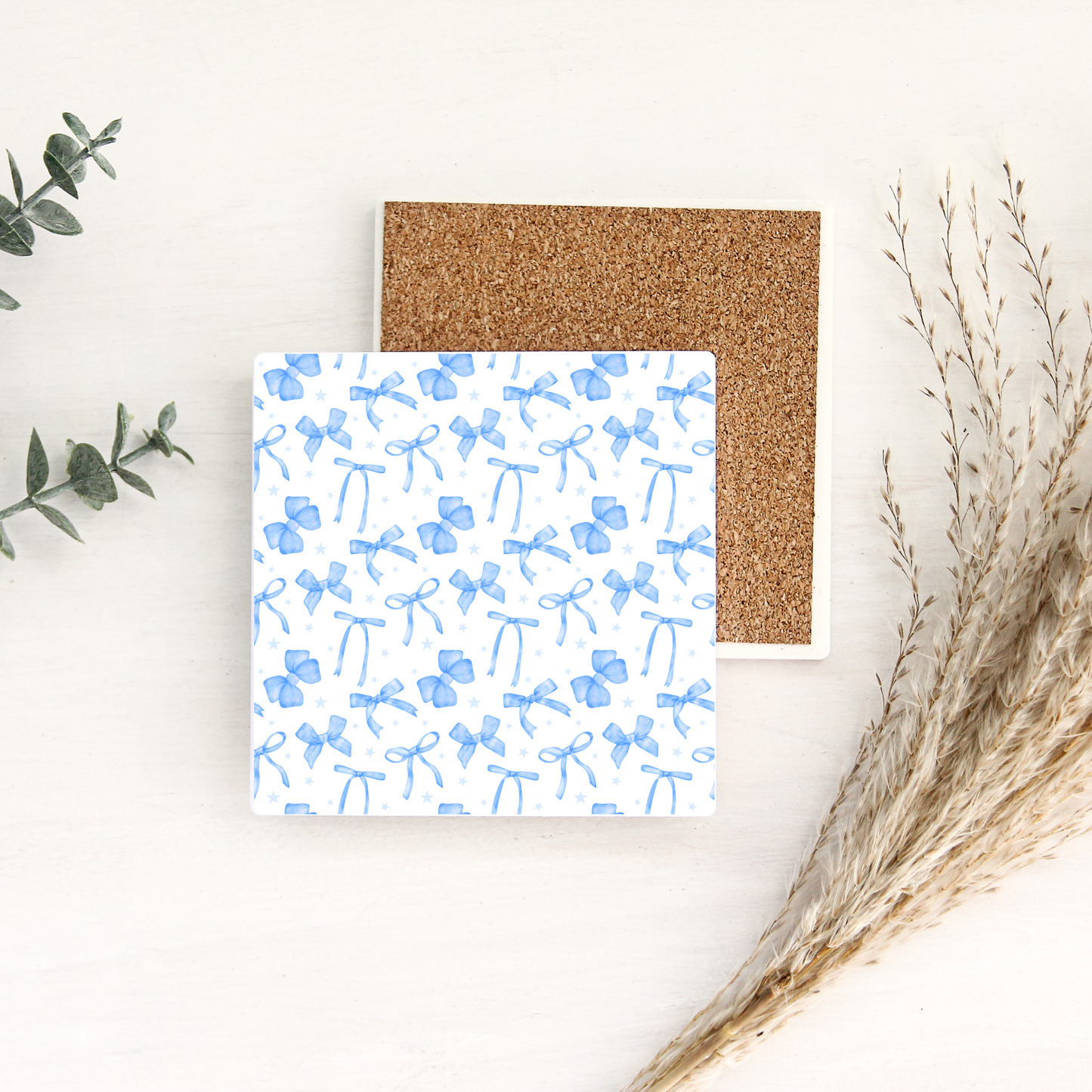 Blue Bows | Ceramic Coaster