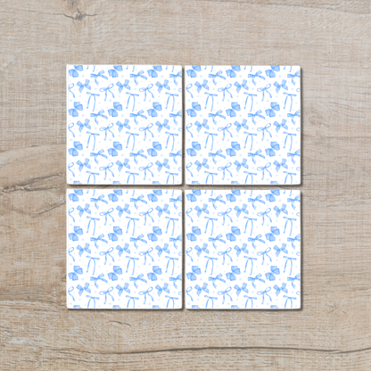 Blue Bows | Ceramic Coaster