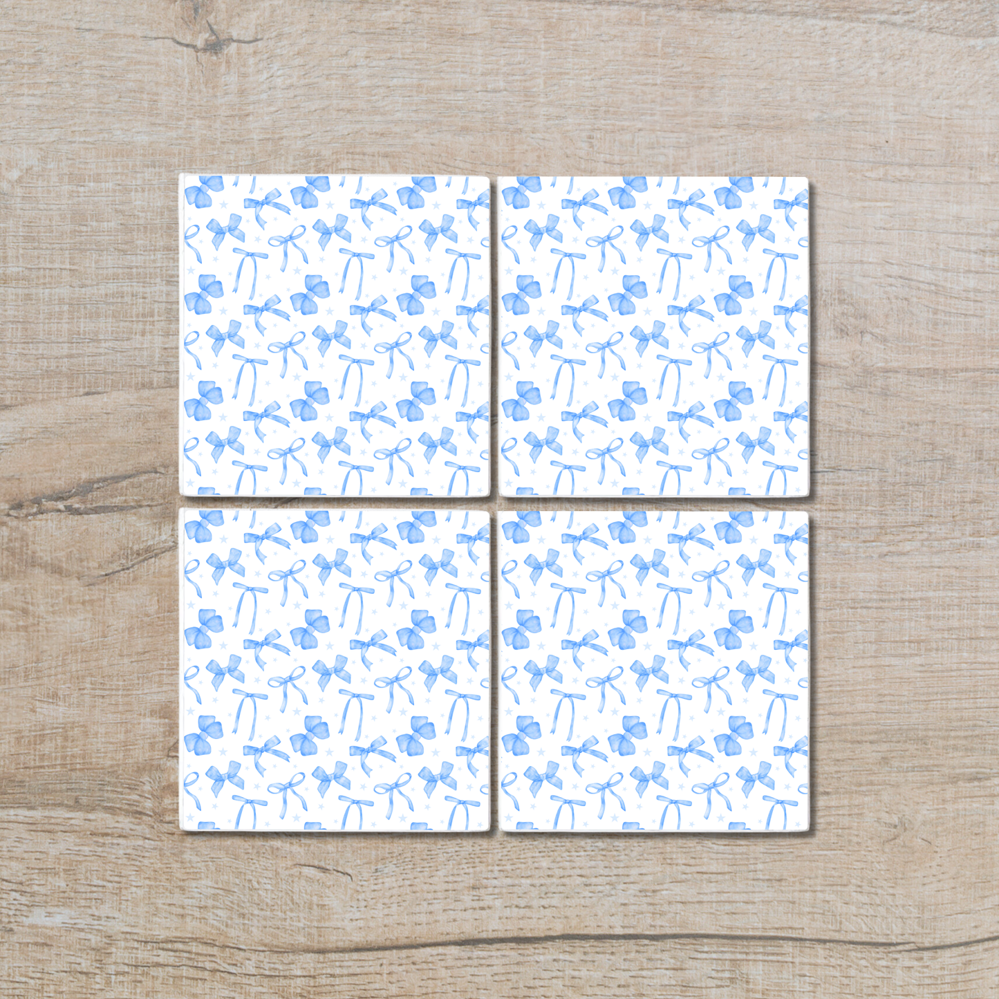 Blue Bows | Ceramic Coaster