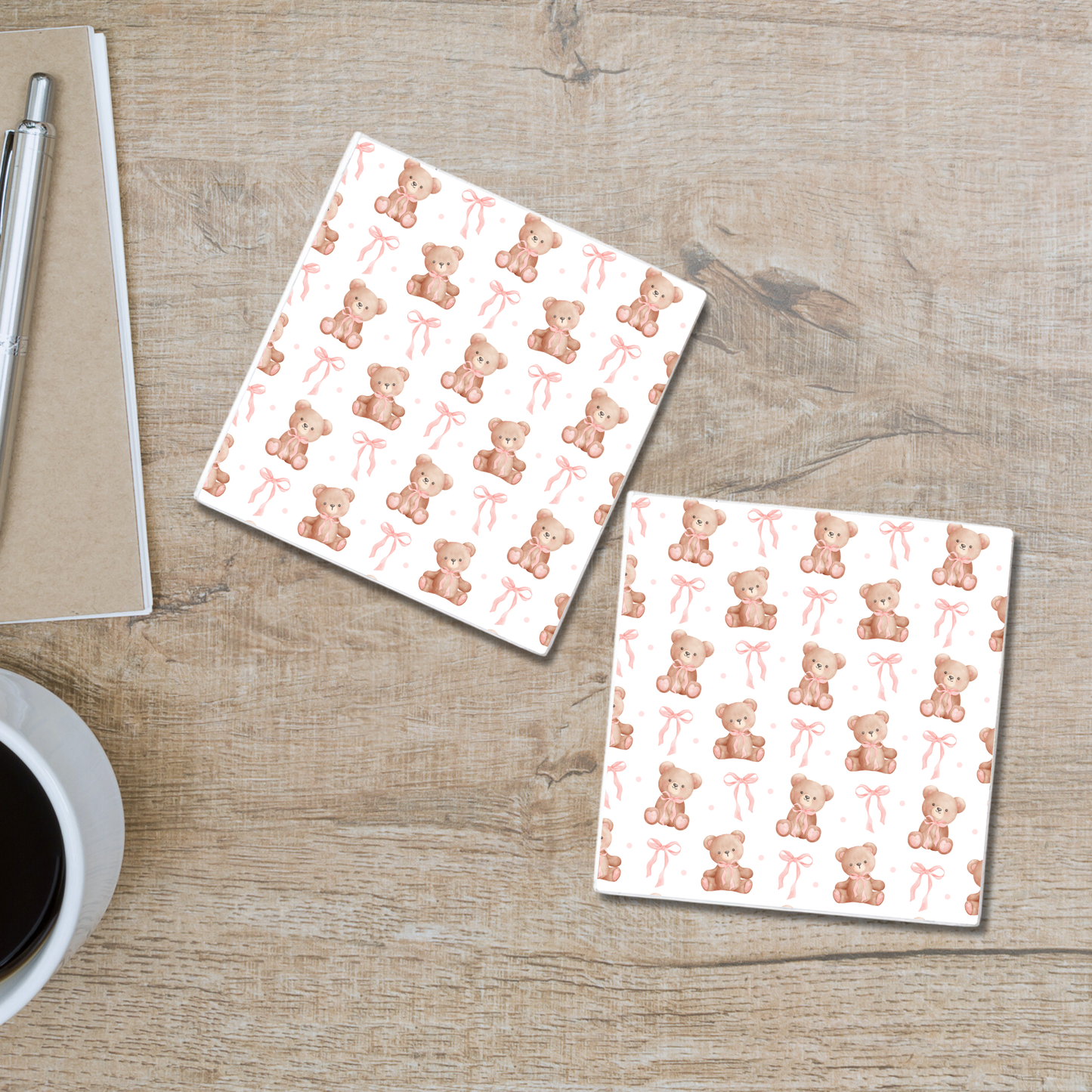 Coquette Bears | Ceramic Coaster